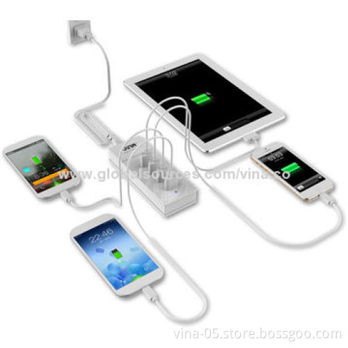 4 Ports Desktop Charger for iPhone/Cellphones/Cameras/MP3/4 Players